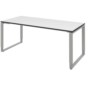 röhr Imperia höhenverstellbarer Schreibtisch weiß rechteckig, Kufen-Gestell silber 160,0 x 80,0 cm röhr Imperia höhenverstellbarer Schreibtisch weiß rechteckig, Kufen-Gestell silber 160,0 x 80,0 cm von röhr
