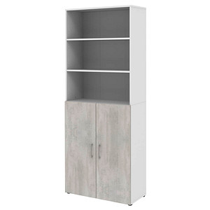 röhr Regalschrank direct.office, 859B661000 weiß, beton 80,0 x 34,4 x 212,5 cm von röhr