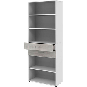 röhr Regalschrank direct.office, 859B681000 weiß, beton 80,0 x 34,4 x 212,5 cm von röhr