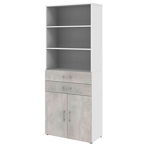 röhr Regalschrank direct.office, 859B691000 weiß, beton 80,0 x 34,4 x 212,5 cm von röhr