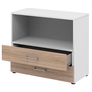 röhr Regalschrank direct.office, 859S281000 weiß, sonoma-eiche 80,0 x 34,4 x 72,0 cm von röhr