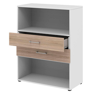 röhr Regalschrank direct.office, 859S381000 weiß, sonoma-eiche 80,0 x 34,4 x 107,2 cm von röhr