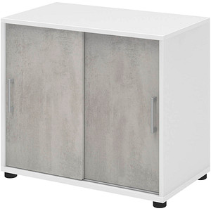 röhr Schiebetürenschrank direct.office, 859B231000 weiß, beton 1 Fachboden 80,4 x 42,5 x 74,0 cm von röhr