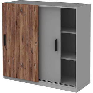 röhr Schiebetürenschrank quantum, 180/3D6/6120-85-R1 grau, eiche 2 Fachböden 120,0 x 41,9 x 112,5 cm röhr Schiebetürenschrank quantum, 180/3D6/6120-85-R1 grau, eiche 2 Fachböden 120,0 x 41,9 x 112,5 cm von röhr