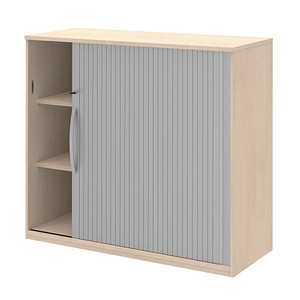 röhr Techno Rollladenschrank ahorn, silber 4 Fachböden 120,0 x 43,0 x 111,7 cm von röhr