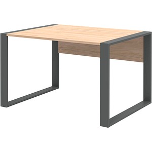 röhr direct.office Schreibtisch hickory rechteckig, Kufen-Gestell grau 120,0 x 80,0 cm von röhr