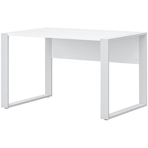röhr direct.office Schreibtisch weiß rechteckig, Kufen-Gestell weiß 120,0 x 80,0 cm von röhr