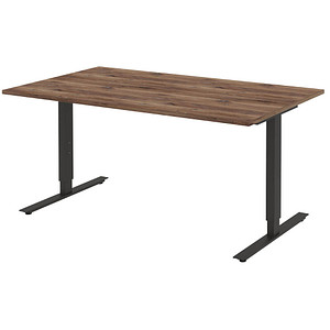 röhr quantum Schreibtisch eiche rechteckig, T-Fuß-Gestell grau 160,0 x 80,0 cm von röhr