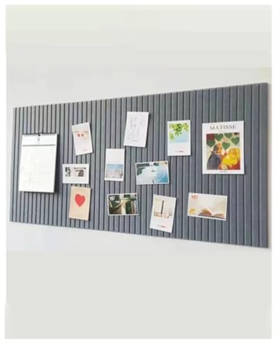 Rokeblau 120 x 80cm große Pinnwand, dekorative Pinnwand aus Filz, 0,9cm dick, faltbare Fototafel mit selbstklebendem Klebeband, Sichttafel für Wände in der Schule, zu Hause, im Büro/dunkel grau von rokeblau