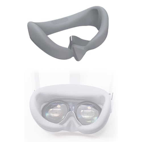 Rokeblau Silikon-Gesichtsschnittstelle für Pico 4 Ultra, VR-Headset-Zubehör, Silikon-Gesichtspolster-Abdeckung, weiche Gesichtspolster-Maske für das Pico 4 Ultra-Headset (grau) von rokeblau
