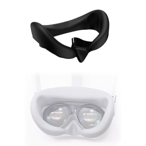 Rokeblau Silikon-Gesichtsschnittstelle für Pico 4 Ultra, VR-Headset-Zubehör, Silikon-Gesichtspolster-Abdeckung, weiche Gesichtspolster-Maske für das Pico 4 Ultra-Headset (schwarz) von rokeblau