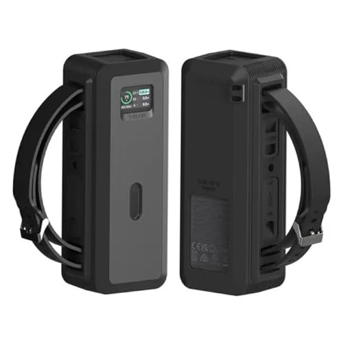 Silikonschutzhülle für Anker 737 Power Bank (PowerCore 24K), 1/4-Zoll-Mutternloch, reservierte weiche Silikonhülle für TF/SM-Karten mit tragbarem Griff, staubdicht, sturzsicher (Schwarz) von rokeblau