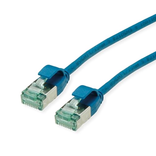 ROLINE RM U/FTP DataCenter Patchkabel Kat.6A (Class EA), Slim, blau, 0,15 m von roline recycled material