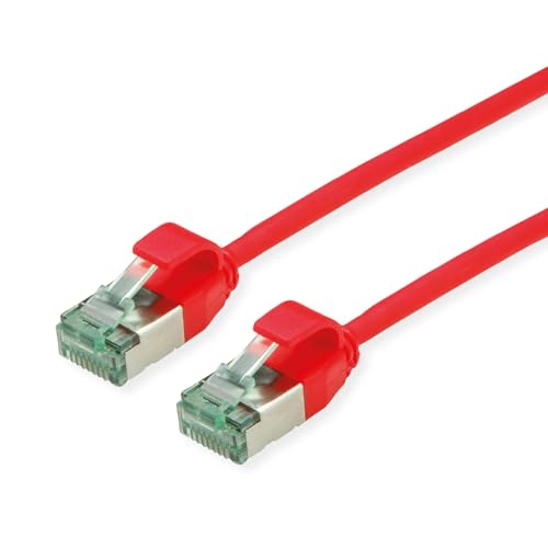 ROLINE RM U/FTP DataCenter Patchkabel Kat.6A (Class EA), Slim, rot, 0,3 m von roline recycled material