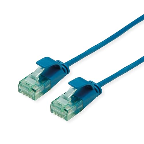 ROLINE RM UTP DataCenter Patchkabel Kat.6A (Class EA), Slim, blau, 0,3 m von roline recycled material