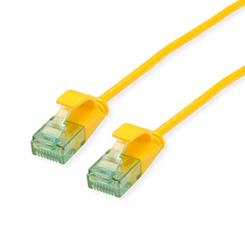 ROLINE RM UTP DataCenter Patchkabel Kat.6A (Class EA), Slim, gelb, 1,5 m von roline recycled material