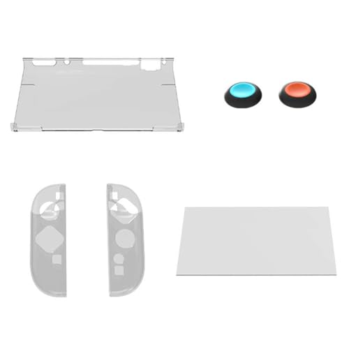 rolu Für Switch 2 abnehmbare transparente mit Displayschutzfolie und Daumengriffkappen rolu Für Switch 2 abnehmbare transparente mit Displayschutzfolie und Daumengriffkappen von rolu
