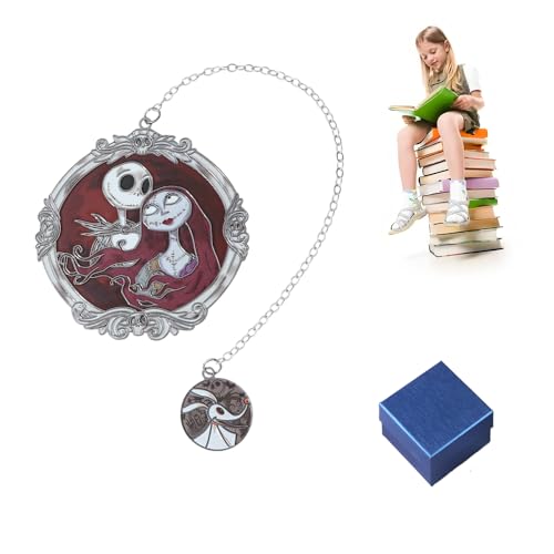Anime-Stil Fantasy-Horror-Lesezeichen – Jack, Sally Lesezeichen, Halloween-Buchzubehör für Filmfans und Buchliebhaber (Jack, Sally) von rongji jewelry