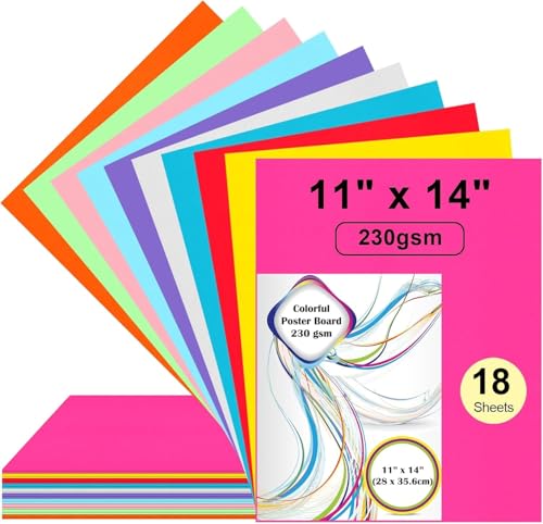 Postertafeln, Papier, bunt, 230 g/m², 27,9 x 35,6 cm, blanko, intelligentes Posterboard für Schule, Kunst, Bastelprojekte, Zeichnen, Scrapbooking, Grafik, 18 Stück, 27,9 x 35,6 cm Postertafeln, Papier, bunt, 230 g/m², 27,9 x 35,6 cm, blanko, intelligentes Posterboard für Schule, Kunst, Bastelprojekte, Zeichnen, Scrapbooking, Grafik, 18 Stück, 27,9 x 35,6 cm von rookea