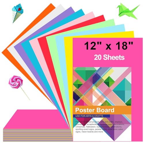 rookea Vision-Tafeln, buntes Papier, 30,5 x 45,7 cm, blanko, Grafik-Display, Posterwand, Kartenpapier für Kinder, Schule, Klassenzimmer, Kunst, Bastelprojekte, Zeichnen, Scrapbooking, 20 Stück rookea Vision-Tafeln, buntes Papier, 30,5 x 45,7 cm, blanko, Grafik-Display, Posterwand, Kartenpapier für Kinder, Schule, Klassenzimmer, Kunst, Bastelprojekte, Zeichnen, Scrapbooking, 20 Stück von rookea