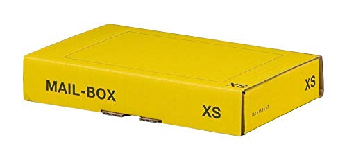 Ropipack Mailbox Versandkarton Versandbox wiederverschließbar 244 x 145 x 43 mm Gelb XS - 20 Stück von ropipack