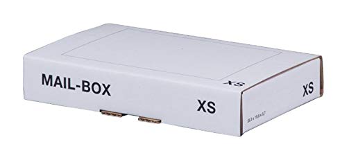 Ropipack Mailbox Versandkarton Versandbox wiederverschließbar 244 x 145 x 43 mm Weiß XS - 20 Stück von ropipack