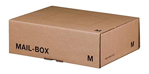Ropipack Mailbox Versandkarton Versandbox wiederverschließbar 331 x 241 x 104 mm Braun M 20 Stück von ropipack