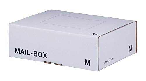 Ropipack Mailbox Versandkarton Versandbox wiederverschließbar 331 x 241 x 104 mm Weiß M - 20 Stück von ropipack