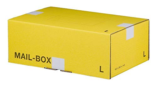Ropipack Mailbox Versandkarton Versandbox wiederverschließbar 395 x 248 x 141 mm Gelb L - 20 Stück von ropipack