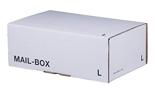 Ropipack Mailbox Versandkarton Versandbox wiederverschließbar 395 x 248 x 141 mm Weiß L - 20 Stück von ropipack