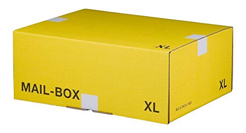 Ropipack Mailbox Versandkarton Versandbox wiederverschließbar 460 x 333 x 174 mm Gelb XL - 20 Stück von ropipack