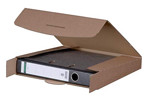 Ropipack Ordnerversandkarton Ordnerversandbox aus Wellpappe mit Steckverschluss 50 mm Braun 320 x 288 x 50 mm - 20 Stück von ropipack