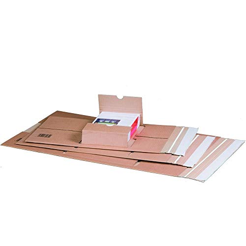 Ropipack Universalverpackung Buchverpackung Multimediaverpackung Verpackung universal mit Haftklebung und Aufreißfaden mittige Aufnahme 310 x 250 x 100 mm A4-20 Stück von ropipack