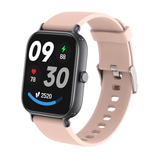 rorios Damen Herren Smartwatch Sport Fitness Intelligente Uhr Silikon Intelligente Armbanduhr mit Überwachung Herzfrequenz Schlaf Aktivität Tracker Rosa A von rorios