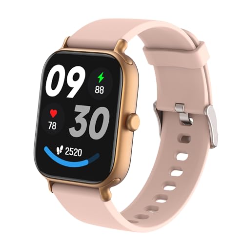 rorios Damen Herren Smartwatch Sport Fitness Intelligente Uhr Silikon Intelligente Armbanduhr mit Überwachung Herzfrequenz Schlaf Aktivität Tracker Rosa B von rorios