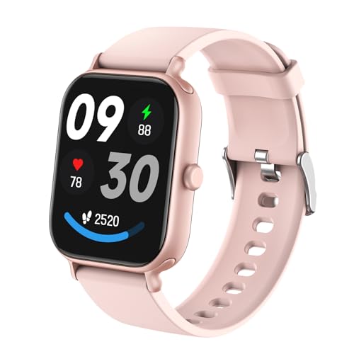rorios Damen Herren Smartwatch Sport Fitness Intelligente Uhr Silikon Intelligente Armbanduhr mit Überwachung Herzfrequenz Schlaf Aktivität Tracker Rosa C von rorios