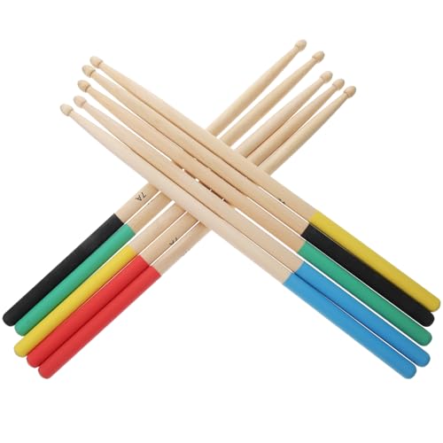 ROSENICE Drumstick 7A Drumsticks 5 Paar mehrfarbig Drum Zubehör Light Drumsticks für Kinder von rosenice