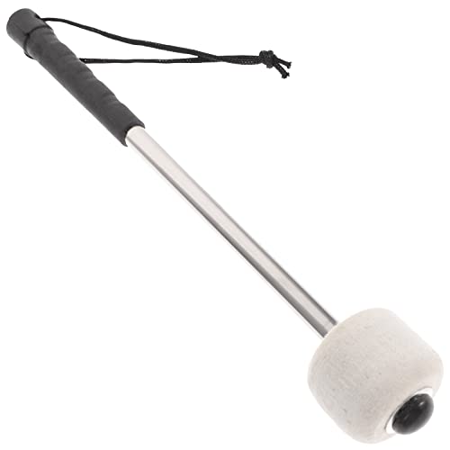 Trommelstock, Filz Kopf Trommel Schlägel, Filz Kopf Schlagzeug Schlägel, Pauken Trommelstock Edelstahl mit Rutschfester Griff für Pauken, Snare Drum, Schlaginstrument von rosenice