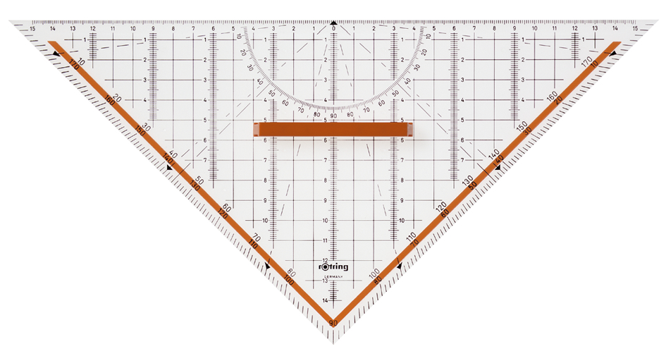 rotring Geometriedreieck Centro, mit abnehmbarem Griff von rotring