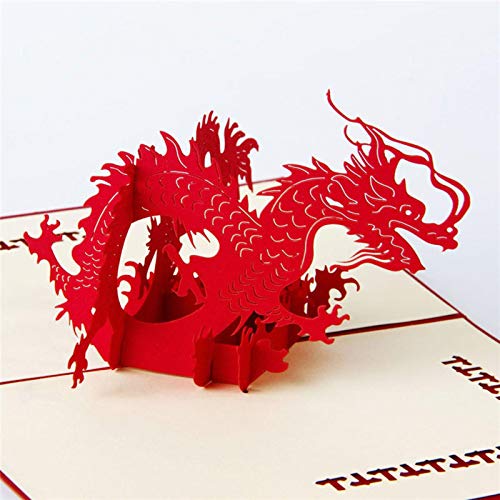 rrrrr 3D-Lasergeschnittene handgefertigte chinesische Fliege Drache Papier Einladung Karten Postkarte Business Geschenk Souvenir Sammlung von rrrrr
