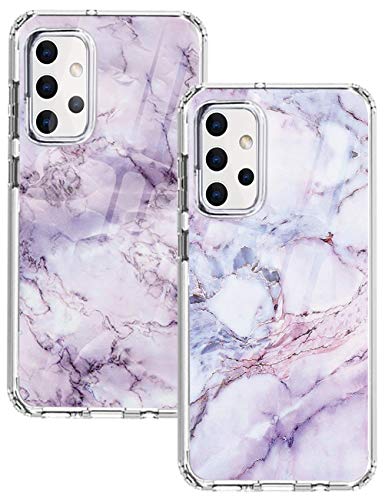 2 Stücke Kompatibel Mit Samsung Galaxy A32 5G Hülle Silikon Klar Case Slim Transparent TPU Flexible Blume Cover Silikoncase Galaxy A32 5G Slim Marmor Handyhülle Schutzhülle für Samsung A32 5G Handy von ruiyoupin