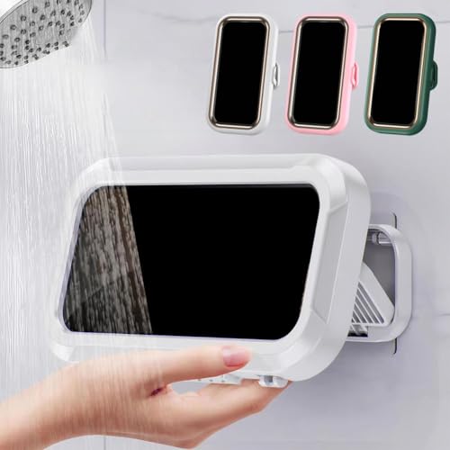 rujjftsy Dusch-Handyhalterung, wasserdicht, drehbar, einziehbar, verstellbar, Wandhalterung, Ständer, wasserdicht, Anti-Beschlag-Hülle für Smartphone-Zubehör von rujjftsy