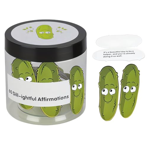 30x Positive Bestätigungskarten - Gurken Motivationskarten mit Aufbewahrungsbox, Karte zur emotionalen Unterstützung, inspirierende Gurkenkartoffelkarte für Mama, Tägliche Affirmationskartoffel von runpeak