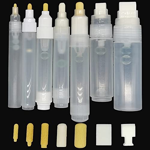 runrayay 14-Teiliges Nachfüllbares Lackmarker-Set, 7 leere Nachfüll-Farbstifte Und 7 Nachfüllspitzen als Ersatz Für Acryl-Kunstmalerei-Bastelset von runrayay