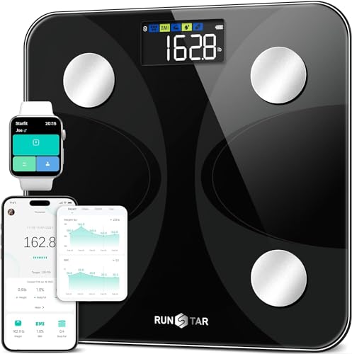RunSTAR Digitale Präzisions-Körperanalysewaage mit großem Display, Analysator für 13 essentielle Körperwerte, mit App-Synchronisierung RunSTAR Digitale Präzisions-Körperanalysewaage mit großem Display, Analysator für 13 essentielle Körperwerte, mit App-Synchronisierung von runstar