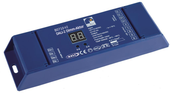 RUTEC DALI2 Dimm-Aktor 24V 480W 80710-V2 12V 240W f.VARDAflex 4x1 Kanal einfarbig RUTEC DALI2 Dimm-Aktor 24V 480W 80710-V2 12V 240W f.VARDAflex 4x1 Kanal einfarbig von rutec Licht GmbH & Co. KG