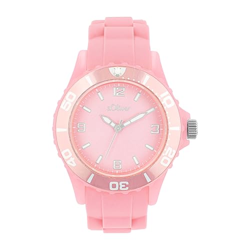 s.Oliver Armbanduhr Mädchen Kinder Quarzuhr Analog, mit Silikon Armband, Rosa, 3 bar Wasserdicht, Kommt in Uhren Geschenk Box, 2036502 s.Oliver Armbanduhr Mädchen Kinder Quarzuhr Analog, mit Silikon Armband, Rosa, 3 bar Wasserdicht, Kommt in Uhren Geschenk Box, 2036502 von s.Oliver