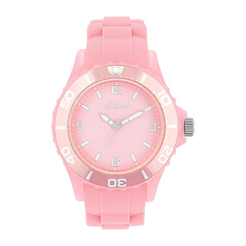 Name It Armbanduhr Mädchen Kinder Quarzuhr Analog, mit Silikon Armband, Rosa, 3 bar Wasserdicht, Kommt in Uhren Geschenk Box, 2036502 von s.Oliver