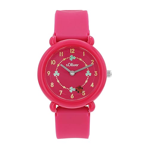 s.Oliver Armbanduhr Mädchen Kinder Quarzuhr Analog, mit Silikon Armband, Rosa, 5 bar Wasserdicht, Kommt in Uhren Geschenk Box, 2036533 s.Oliver Armbanduhr Mädchen Kinder Quarzuhr Analog, mit Silikon Armband, Rosa, 5 bar Wasserdicht, Kommt in Uhren Geschenk Box, 2036533 von s.Oliver