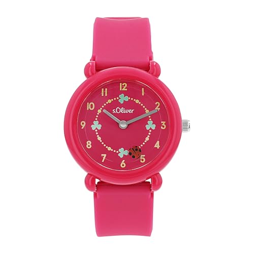 Name It Armbanduhr Mädchen Kinder Quarzuhr Analog, mit Silikon Armband, Rosa, 5 bar Wasserdicht, Kommt in Uhren Geschenk Box, 2036533 von s.Oliver